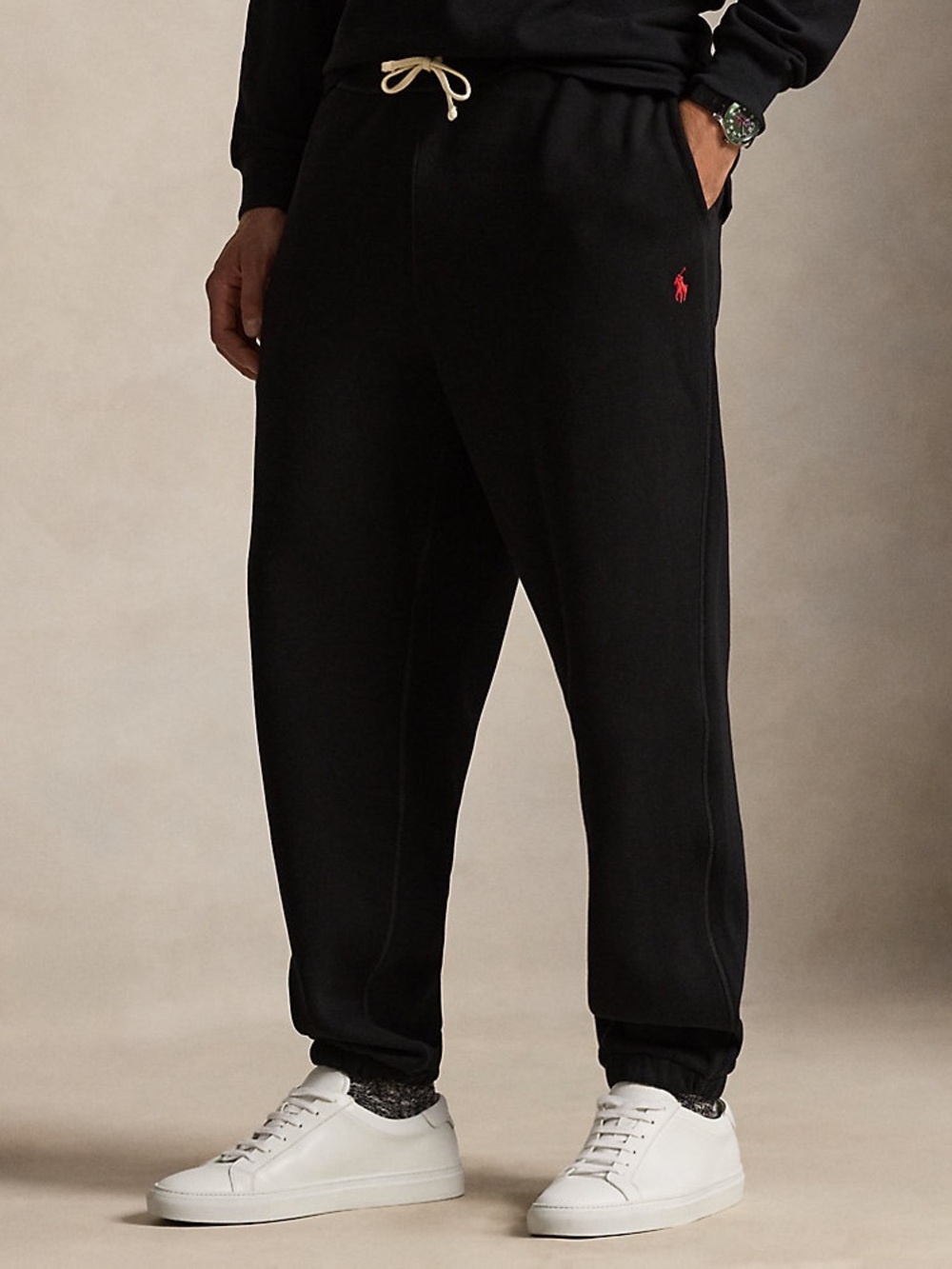 Polo by Ralph Lauren Black Jogger Sweatpants with Red Pony Logo